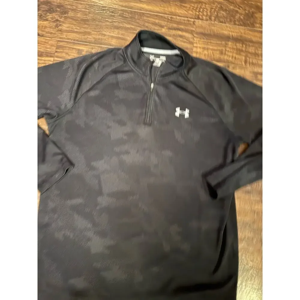 Under Armour Men’s 1/4 Zip Loose Heat Gear Shirt Long Sleeve Size Large